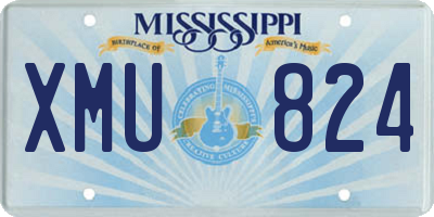MS license plate XMU824
