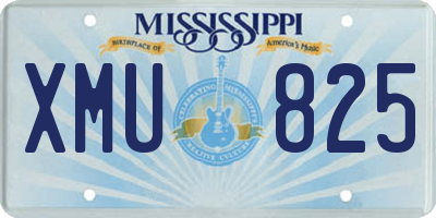 MS license plate XMU825