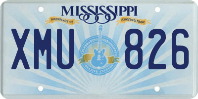 MS license plate XMU826