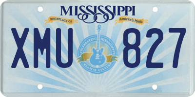 MS license plate XMU827