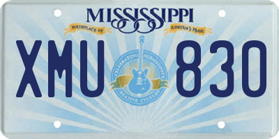 MS license plate XMU830