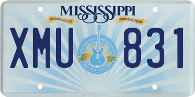 MS license plate XMU831