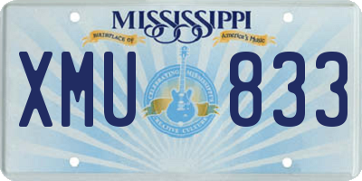 MS license plate XMU833
