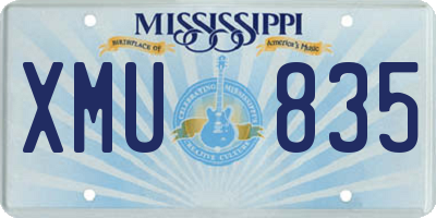 MS license plate XMU835