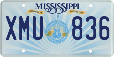 MS license plate XMU836