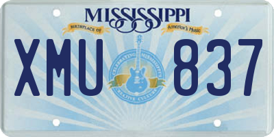 MS license plate XMU837