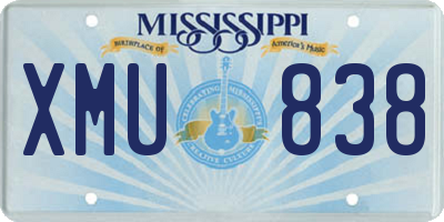 MS license plate XMU838
