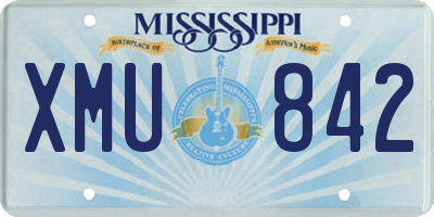 MS license plate XMU842