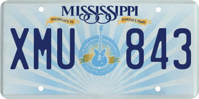 MS license plate XMU843