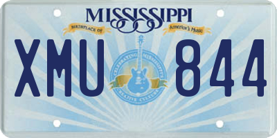 MS license plate XMU844