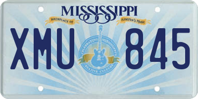 MS license plate XMU845