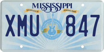 MS license plate XMU847