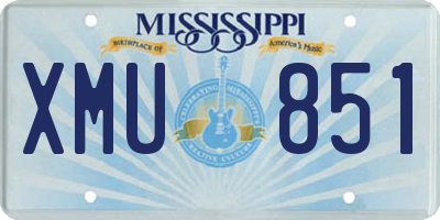 MS license plate XMU851