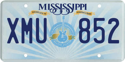 MS license plate XMU852