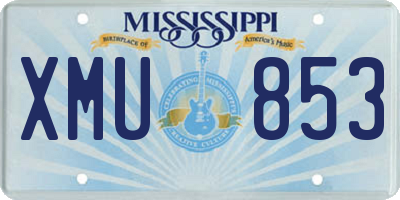 MS license plate XMU853