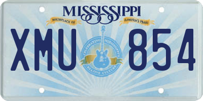 MS license plate XMU854