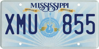 MS license plate XMU855