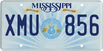MS license plate XMU856