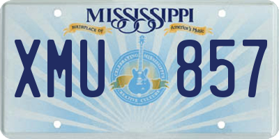 MS license plate XMU857