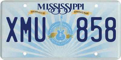 MS license plate XMU858