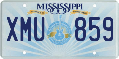 MS license plate XMU859