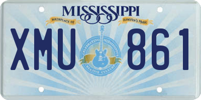 MS license plate XMU861