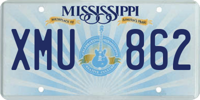 MS license plate XMU862