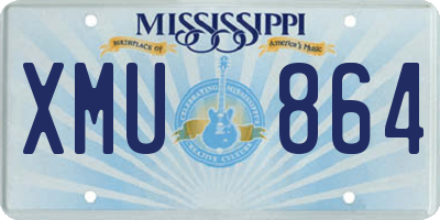 MS license plate XMU864