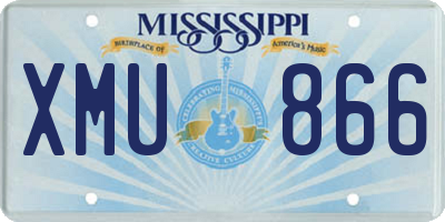 MS license plate XMU866