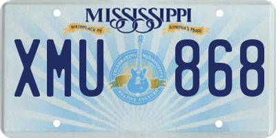 MS license plate XMU868