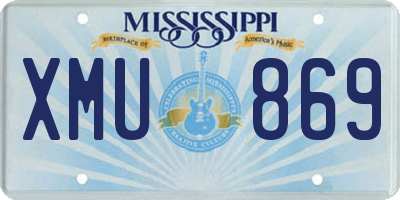 MS license plate XMU869