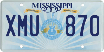 MS license plate XMU870