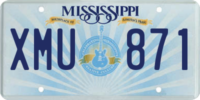 MS license plate XMU871