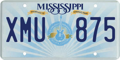 MS license plate XMU875