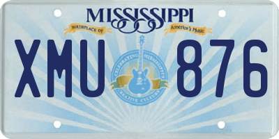 MS license plate XMU876