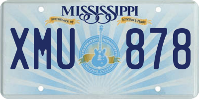 MS license plate XMU878