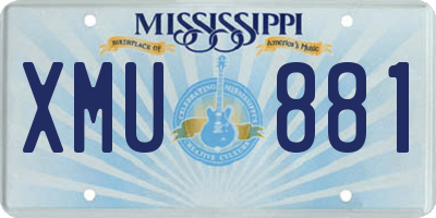 MS license plate XMU881