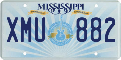 MS license plate XMU882