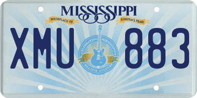 MS license plate XMU883