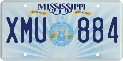 MS license plate XMU884