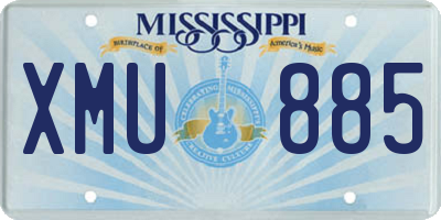 MS license plate XMU885