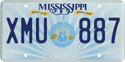 MS license plate XMU887