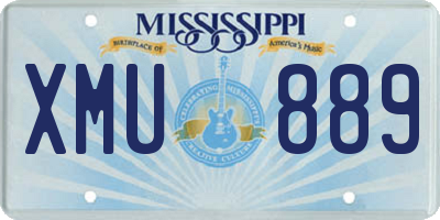 MS license plate XMU889