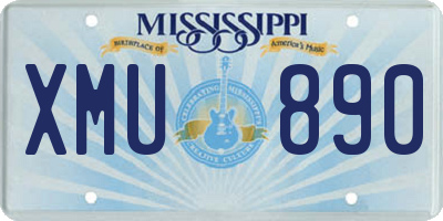 MS license plate XMU890
