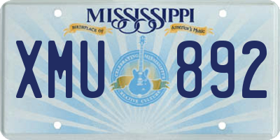 MS license plate XMU892