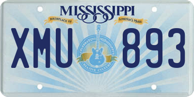 MS license plate XMU893