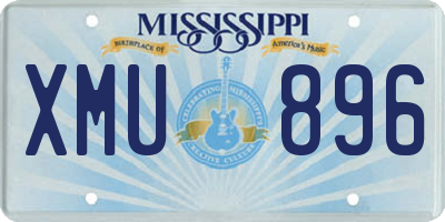 MS license plate XMU896