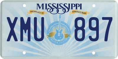 MS license plate XMU897