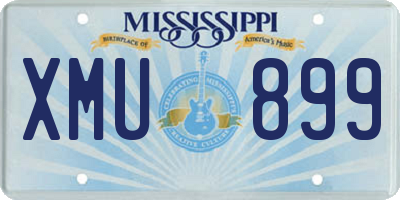 MS license plate XMU899
