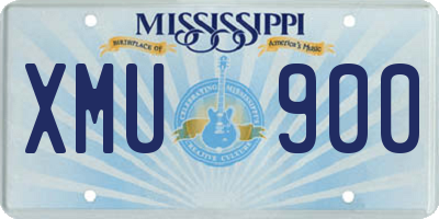 MS license plate XMU900